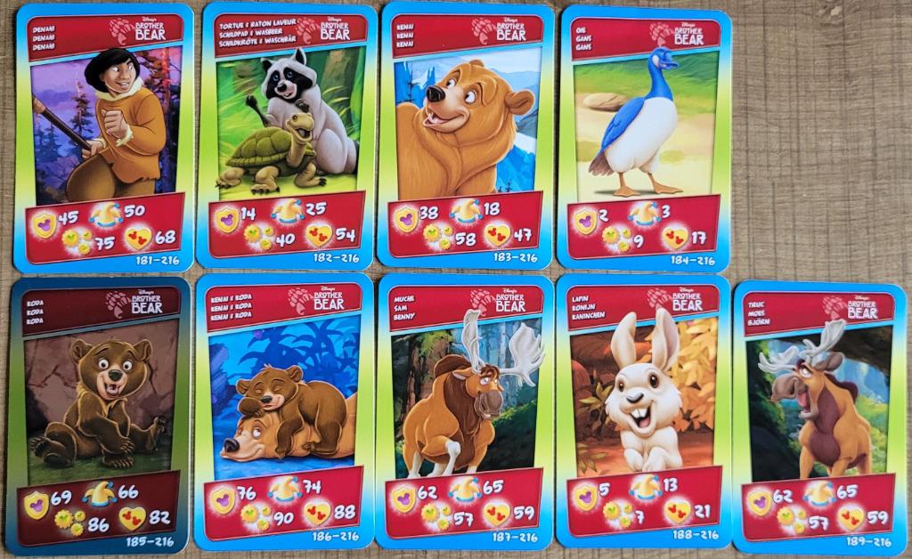 9 verzamelkaarten Disney Brother Bear (Cora-Match), Collections, Enlèvement ou Envoi, Autres personnages, Comme neuf, Image ou Affiche