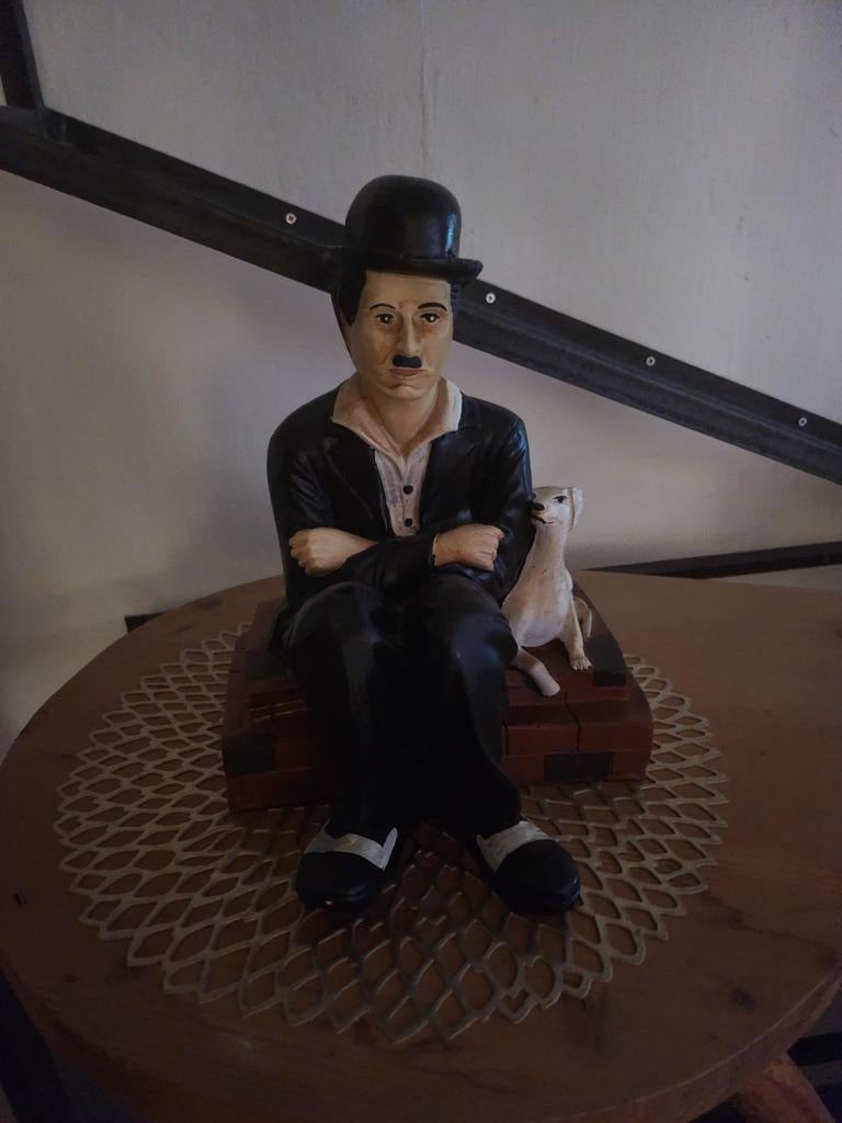 Beeld Charlie Chaplin, Ophalen of Verzenden, Zo goed als nieuw, Mens
