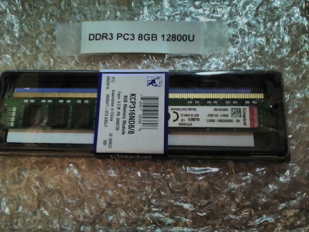 Kingston KCP316ND8/8: 8Gb DDR3-1600 PC3-12800U neuve pour PC, 8 GB, Nieuw, DDR3, Ophalen of Verzenden