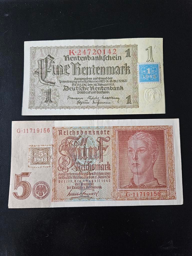 1 set Rentemark et 5 Reichsmark Allemagne, Enlèvement ou Envoi, Allemagne, Série
