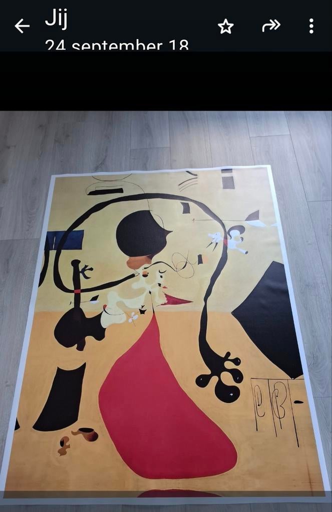Schilderij doek van Joan Miró, Antiek en Kunst, Ophalen of Verzenden