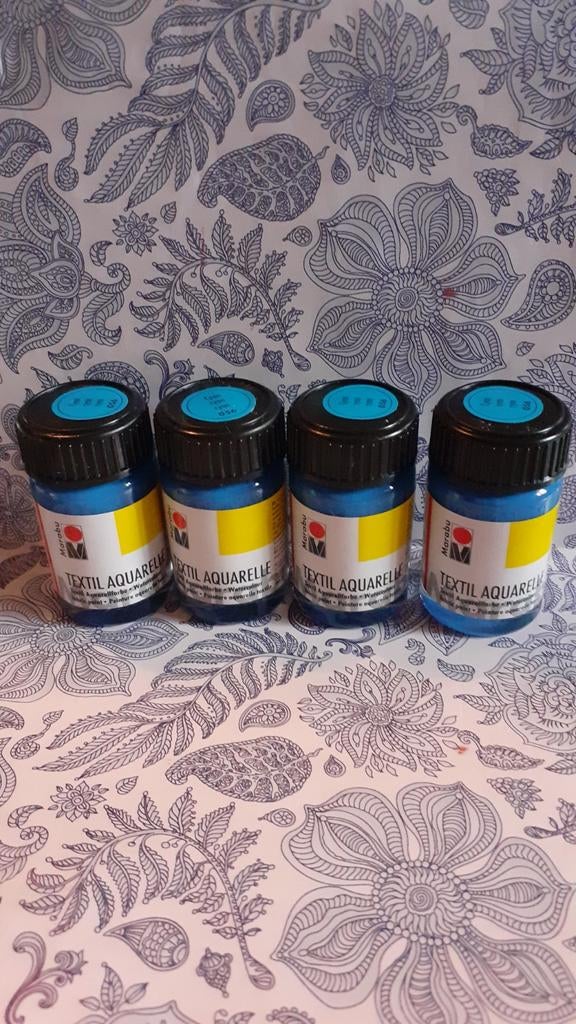 4 pots de 15ml neuf aquarelle bleu pour textile, Hobby & Loisirs créatifs, Enlèvement ou Envoi, Neuf, Aquarelle