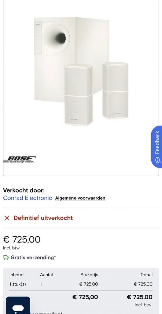 Bose Acoustimass 5 series V Wit, Ophalen of Verzenden