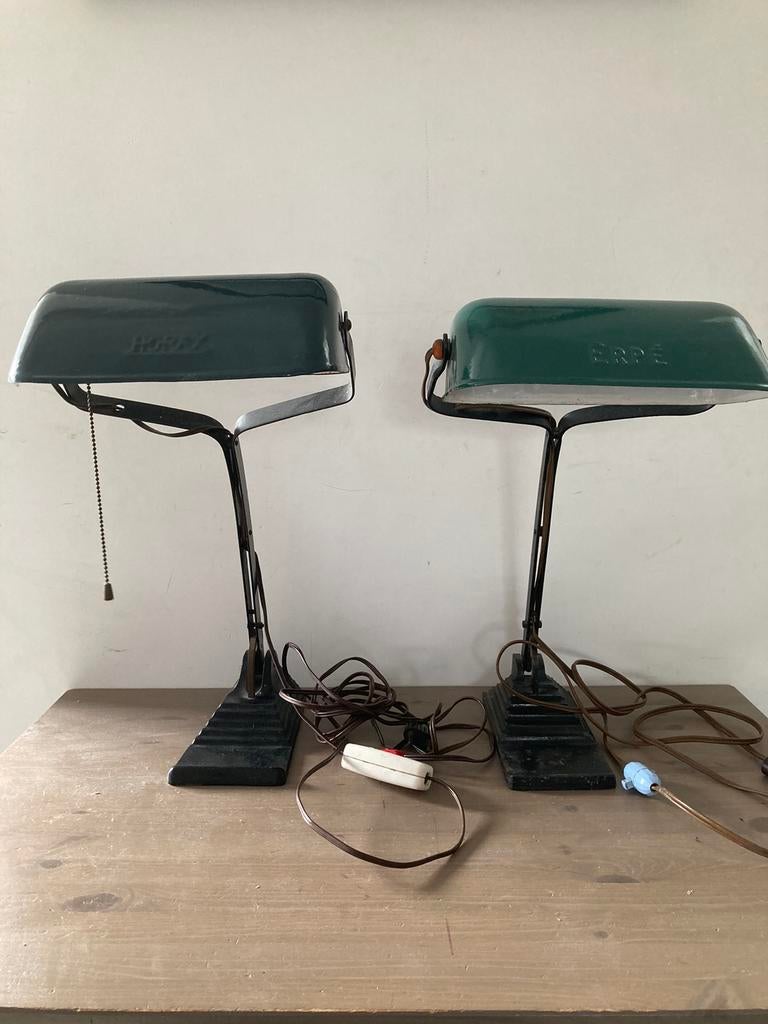 2 Notarislampen Horax/ Erpé, Huis en Inrichting, Lampen | Tafellampen, Ophalen, Zo goed als nieuw