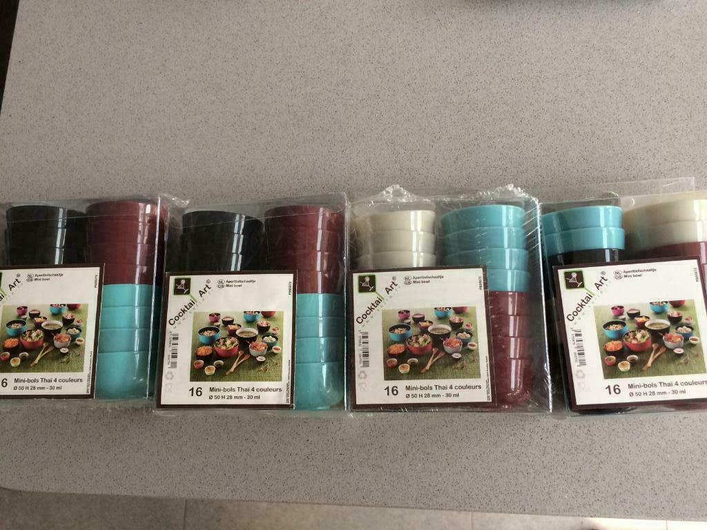 64 Apero potjes (nieuw)/ 64 Petit pots (Neuf) apero/cocktail, Ophalen of Verzenden, Nieuw