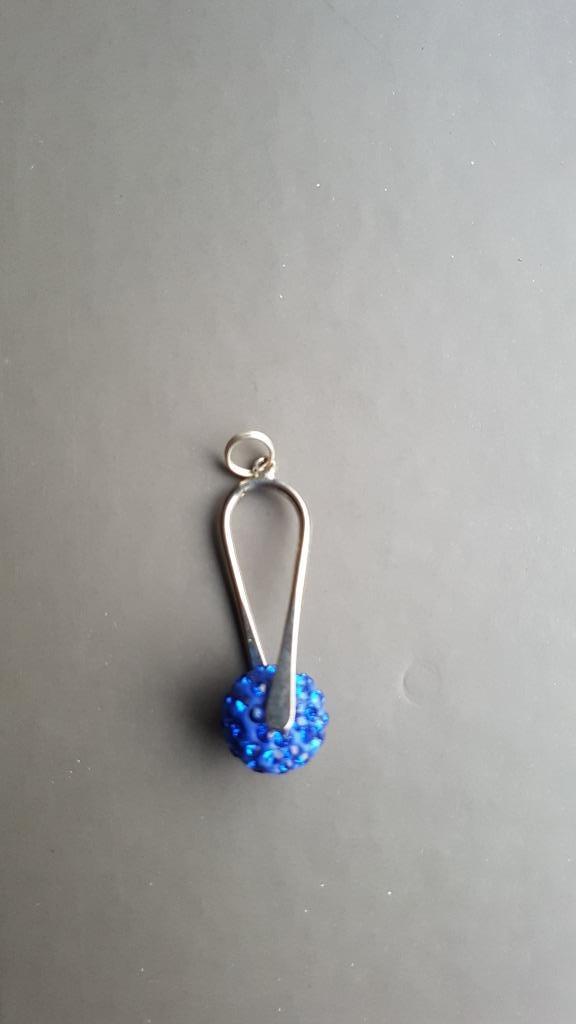 hanger zilverkleurig met steen, Enlèvement ou Envoi, Neuf, Bleu