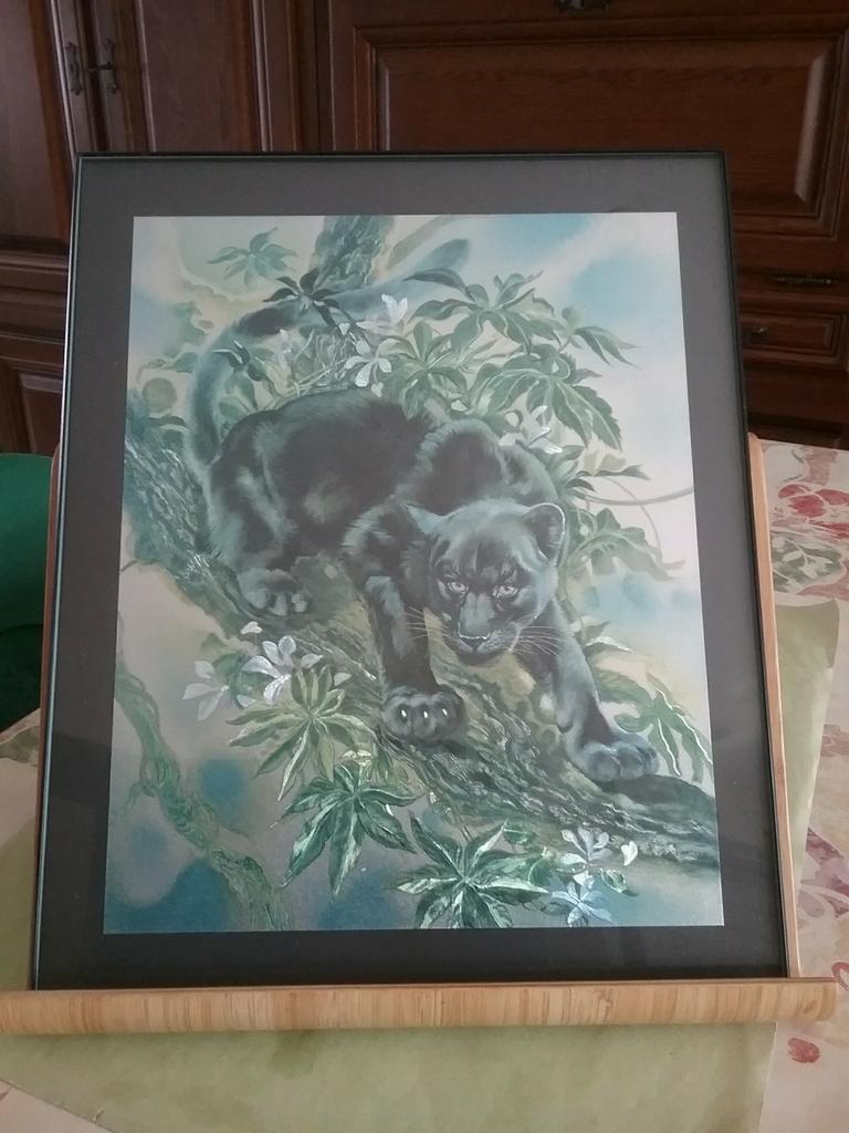 Mooie kader Black Panter, Maison & Meubles, Accessoires pour la Maison | Cadres, Neuf, Bois, Enlèvement