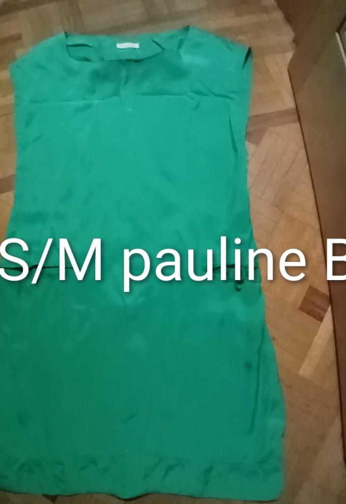 Robe manche courte verte small médium Pauline B, Kleding | Dames, Jurken, Maat 38/40 (M), Ophalen of Verzenden, Zo goed als nieuw