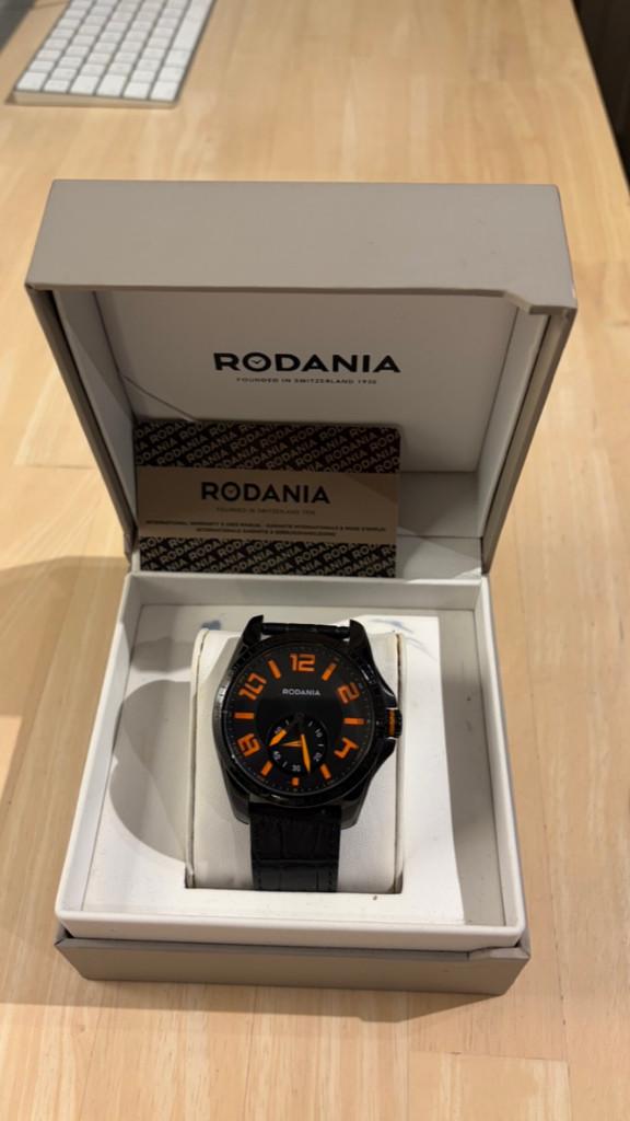 Rodania 26020 horloge - nieuwstaat, Leer, Staal, Polshorloge, Nieuw