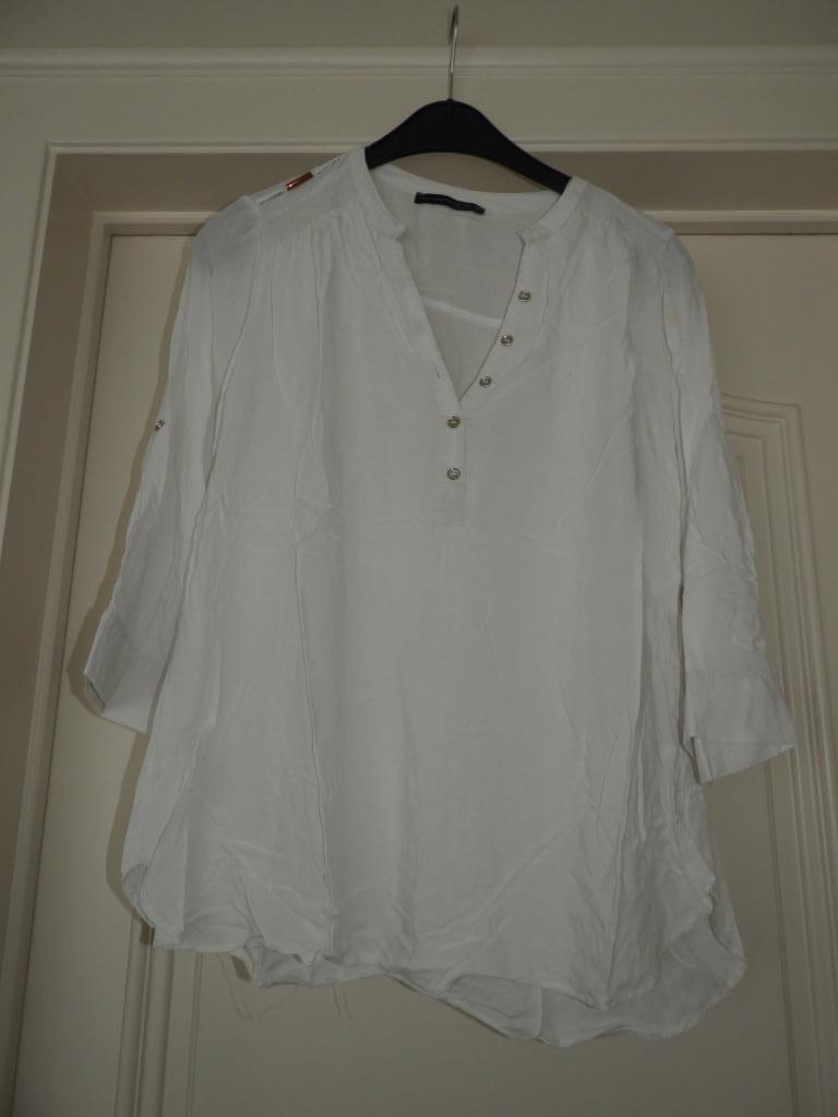 hemdsbloezen 40/44/L k, Enlèvement ou Envoi, Porté, Blanc, Taille 38/40 (M)
