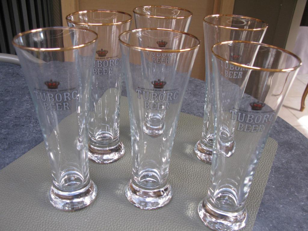 Oude Tuborg glazen 6 stuks, Enlèvement ou Envoi, Neuf