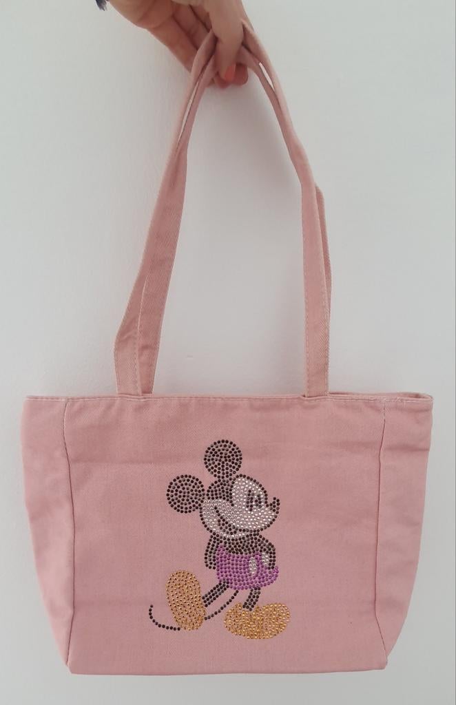 Roze shopper met strass Mickey Mouse, Ophalen of Verzenden, Zo goed als nieuw, Roze, Shopper