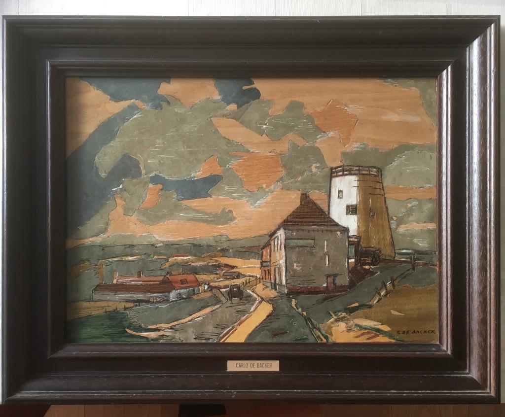 Hotondmolen marquetterie, Antiek en Kunst, Ophalen