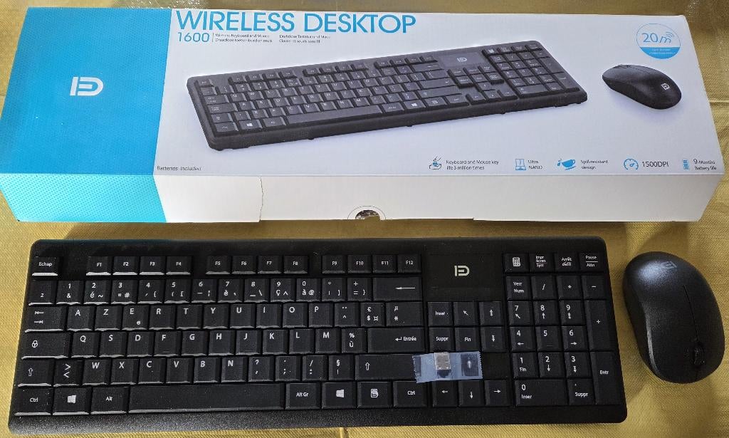 Clavier +souris sans fil -NEUF, Enlèvement ou Envoi, Neuf, Sans fil