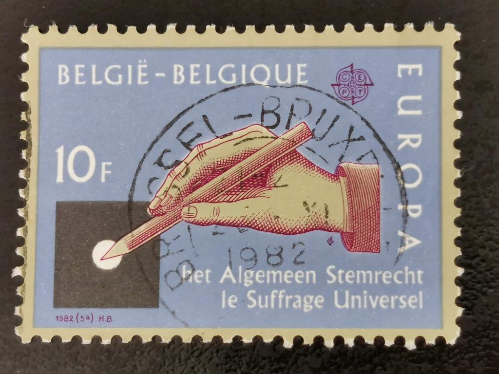 Belgie 1982 - Europa CEPT - algemeen stemrecht, Ophalen of Verzenden, Gestempeld, Europa