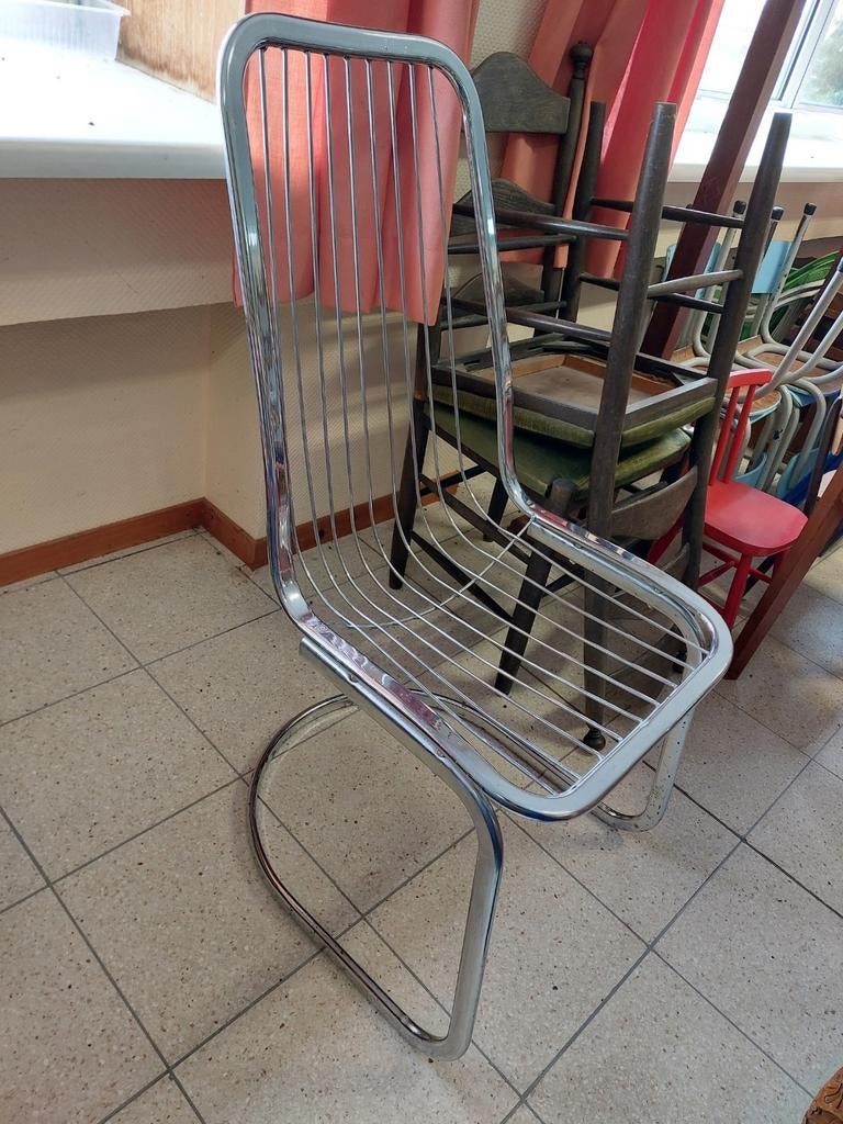 Chaise chromée Cantilever * Vintage, Enlèvement