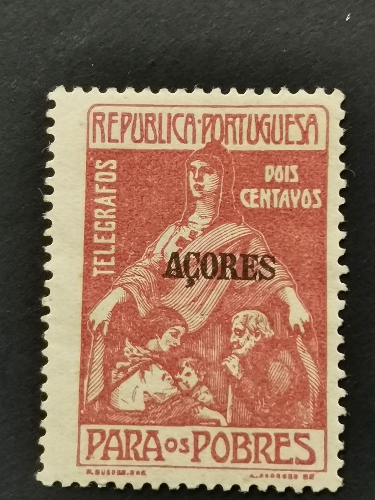 Azoren 1915 - telegraafzegel taxzegel met opdruk ACORES *, Ophalen of Verzenden, Portugal, Postfris