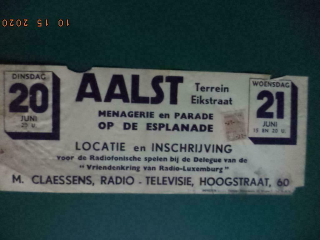 Aalst: Affiche: ''Menagerie en parade op de Esplanade''.Goed, Ophalen of Verzenden, Gebruikt