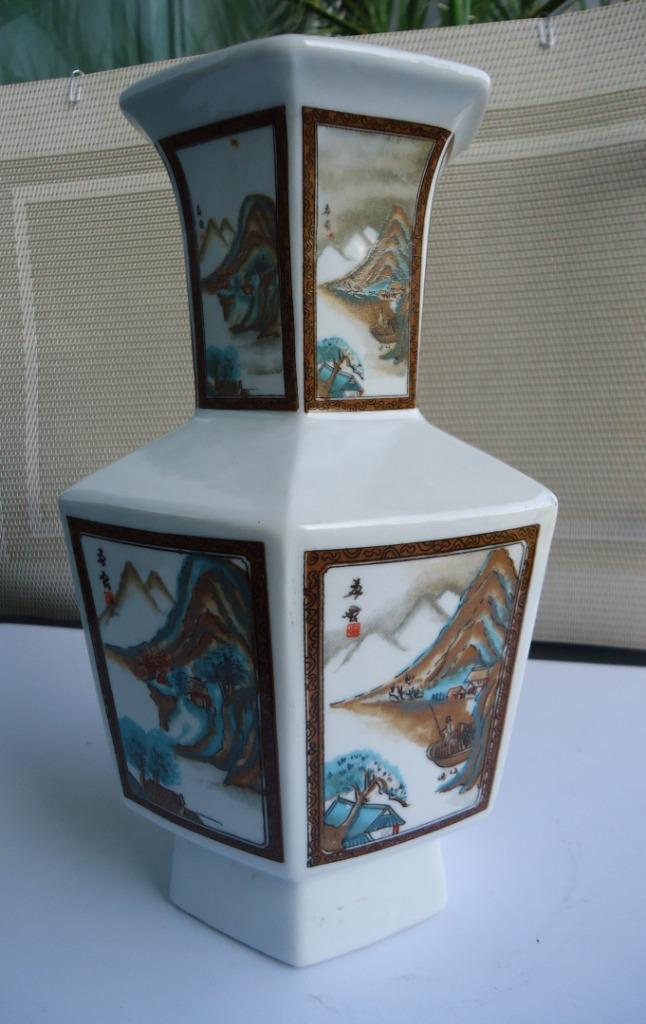 Vase Porcelaine depose Hexagonale Vintage😍💎🤗💑🎁👌, Enlèvement ou Envoi