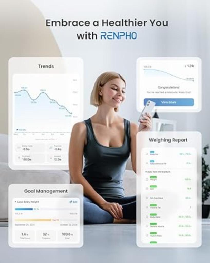 balance numérique | Bluetooth | impédancemètre | Nouveau, Neuf, Renpho, -, -