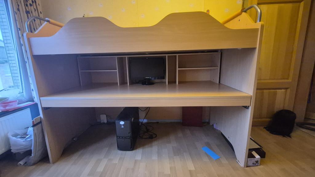 Lit superposé avec bureau, Enlèvement, Utilisé, Lit mezzanine