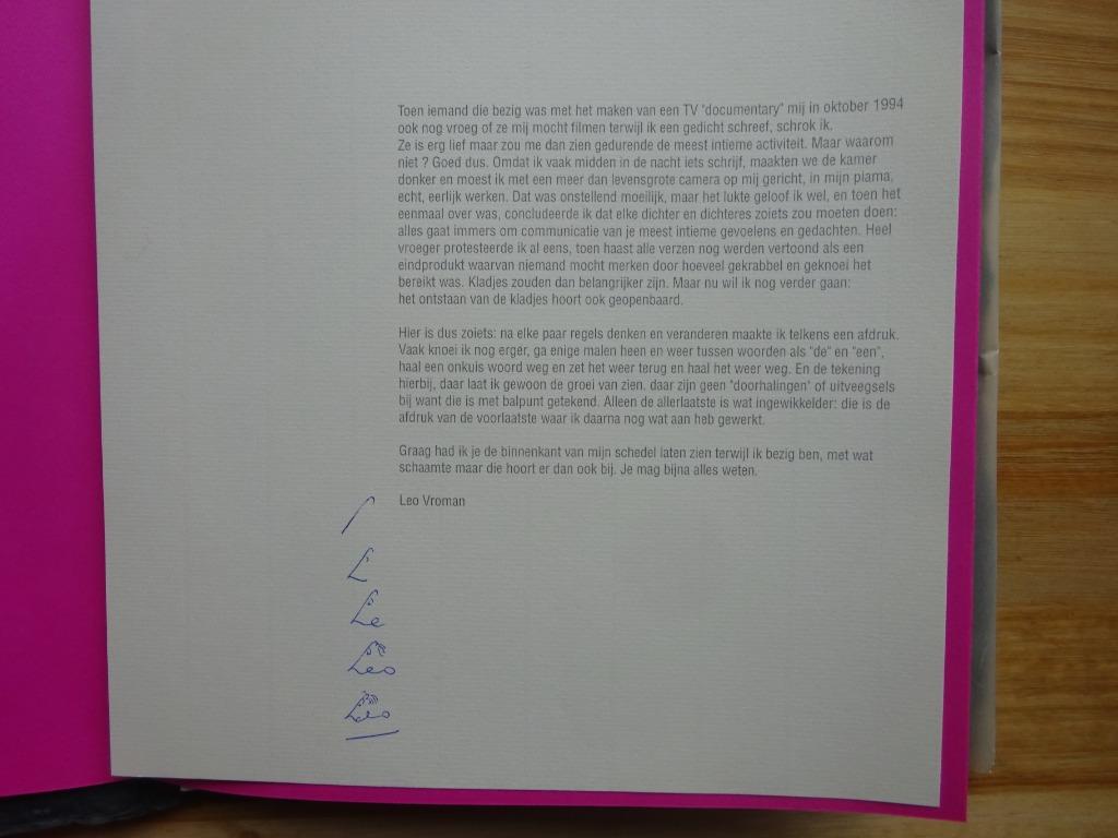 Leo Vroman, Geboorte van het platte kind, 1996, Enlèvement ou Envoi