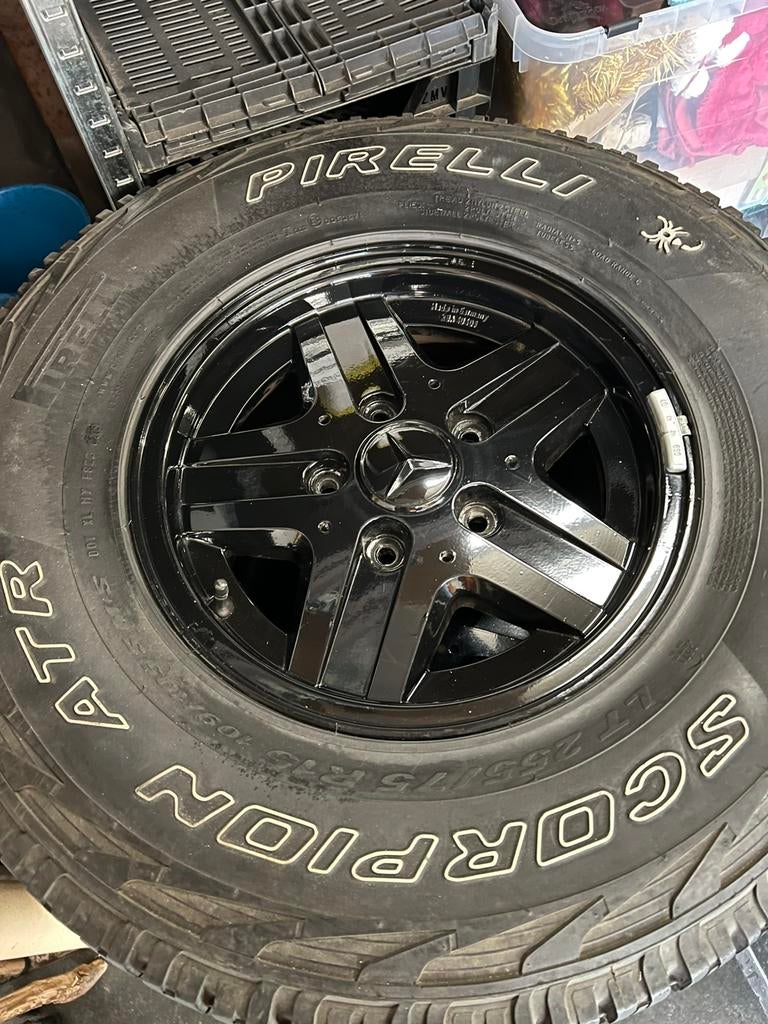 5 velgen + goede banden mercedes G, Ophalen, Gebruikt, Band(en), Terreinwagen