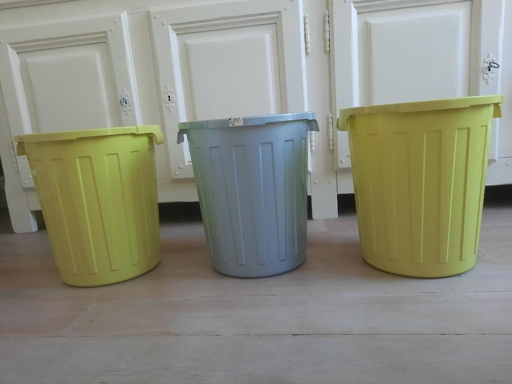 set opbergtonnen / 3 stuks / plastic ton, Ophalen, Gebruikt