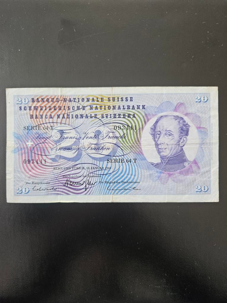20 francs Suisse Année 1969, Enlèvement ou Envoi, Autres pays, Billets en vrac