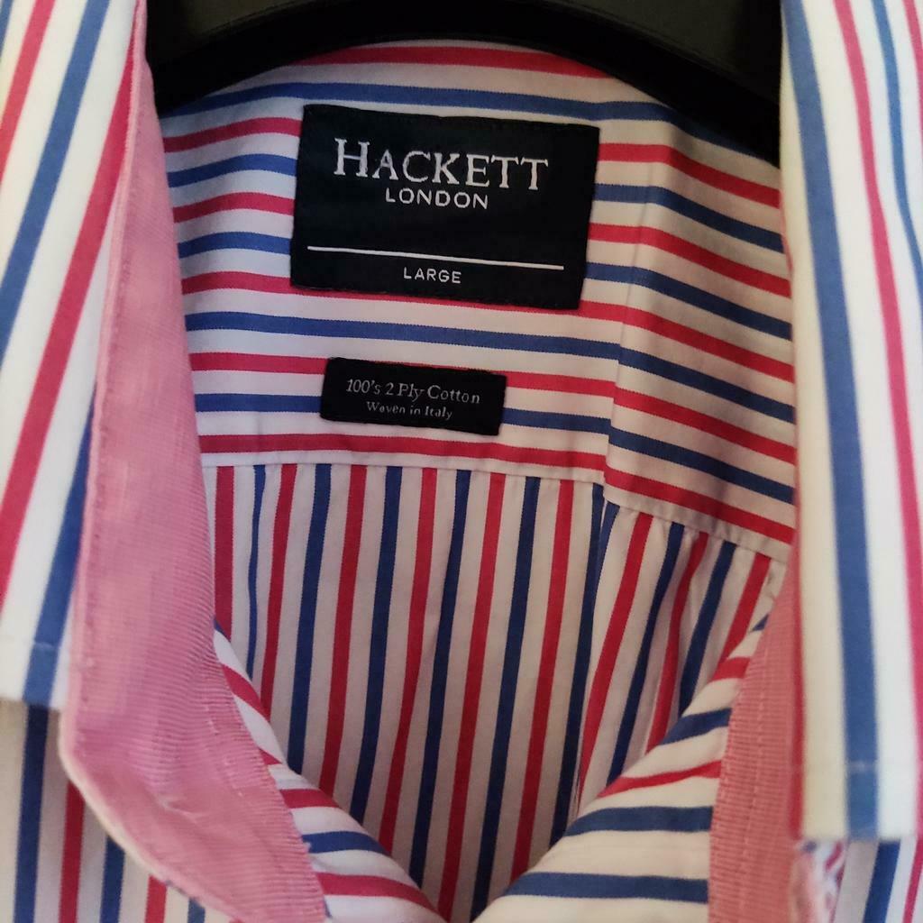 HACKETT LONDON striped shirt, large, Enlèvement ou Envoi, Comme neuf