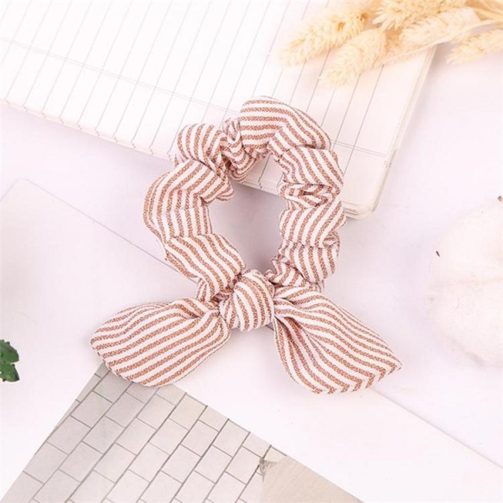 Vintage scrunchie roze met witte strepen, Ophalen of Verzenden, Nieuw