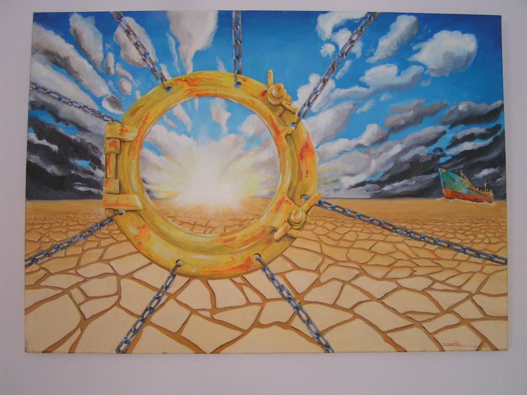 Surrealistische olieverf schilderij, Ophalen