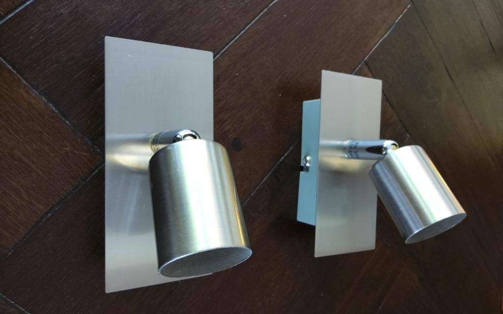 muur lamp led halogeen spot rvs inox, Metaal of Aluminium, Ophalen of Verzenden, Zo goed als nieuw, Led