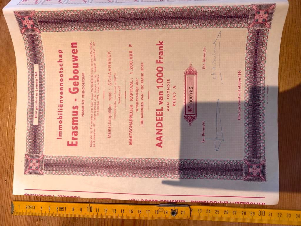 Immobiliënvennootschap Erasmus - Gebouwen, SA, Timbres & Monnaies, Actions & Titres, Enlèvement ou Envoi