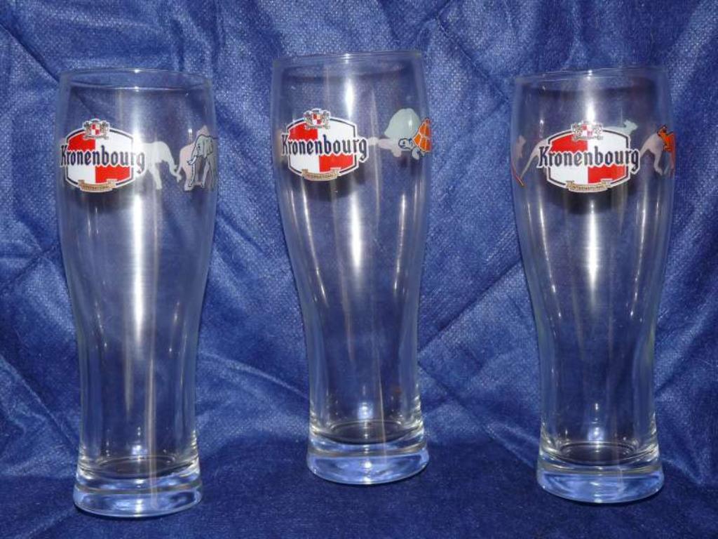 Kronenbourg glazen - dieren, Ophalen of Verzenden, Nieuw, Glas of Glazen