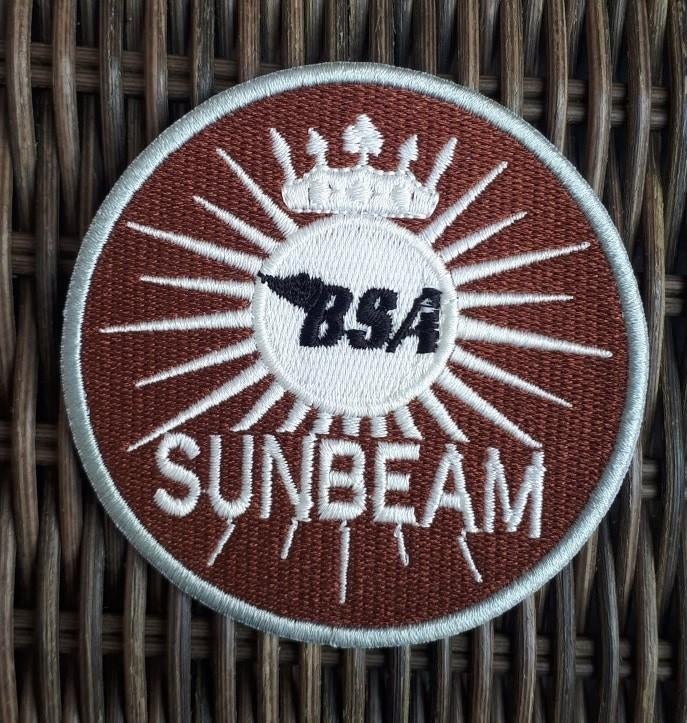 Emblème en fer pour trottinette BSA Sunbeam, 78 x 78 mm, Motos, Enlèvement ou Envoi, Neuf