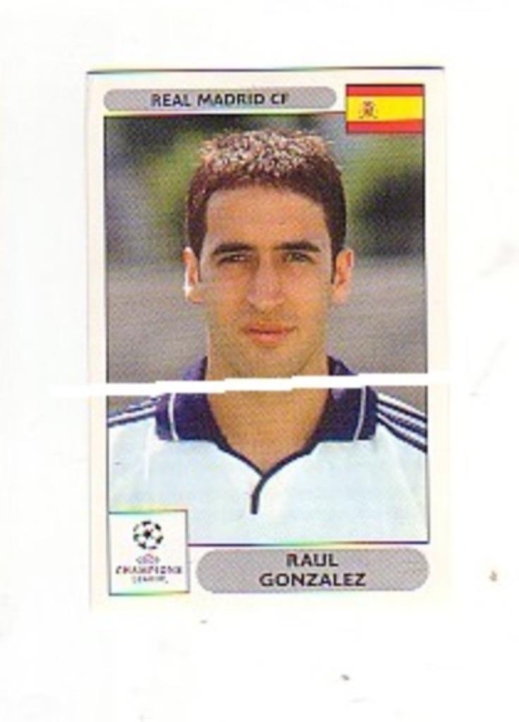 Panini Champions League Real Madrid Raul Gonzalez 2000  2001, Verzamelen, Verzenden, Zo goed als nieuw, Poster, Plaatje of Sticker