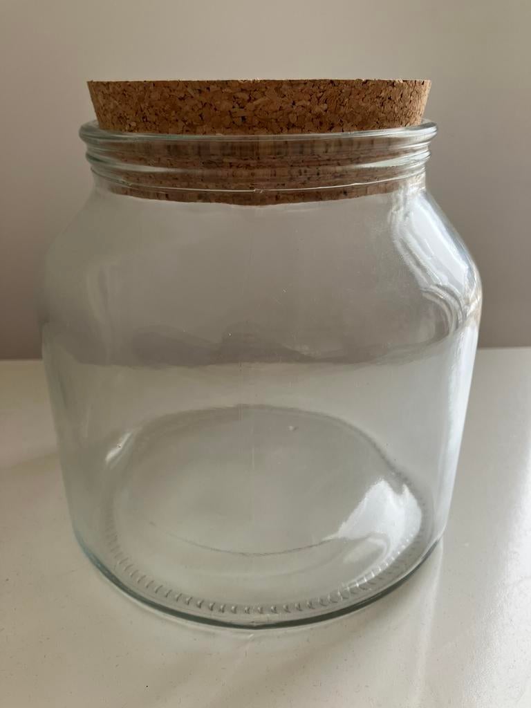 Glazen pot met kurken deksel, Ophalen, Zo goed als nieuw