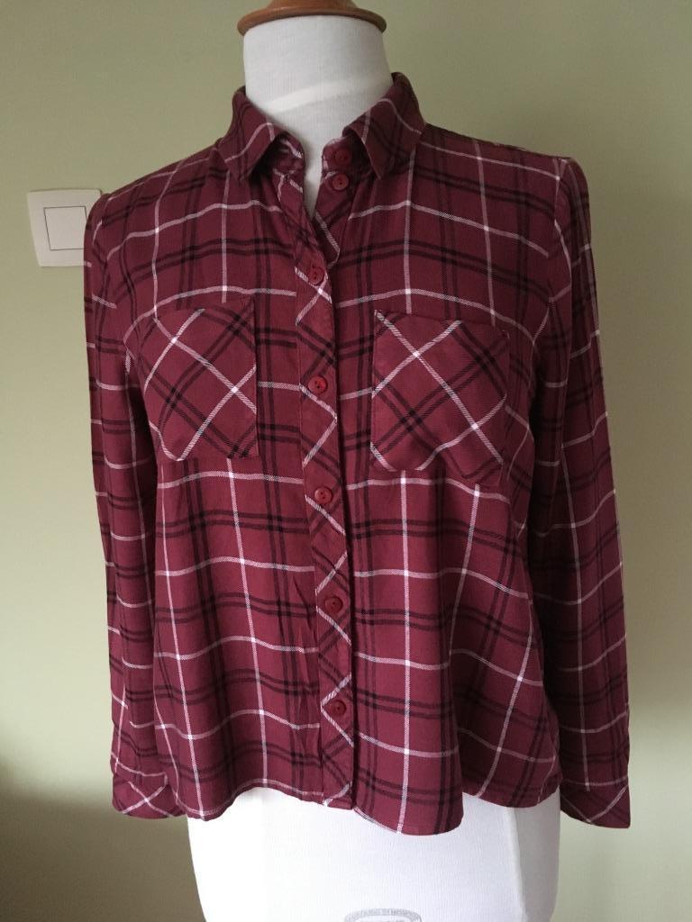 Miss Selfridge - Hemd in zacht flanel, maat S, Kleding | Dames, Blouses en Tunieken, Gedragen, Maat 38/40 (M), Rood, Ophalen of Verzenden