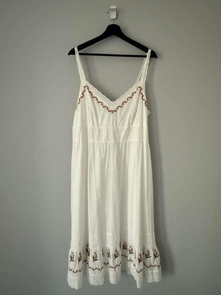 Robe en coton avec broderie - taille XL, H&M, Taille 46/48 (XL) ou plus grande, Enlèvement ou Envoi, Comme neuf