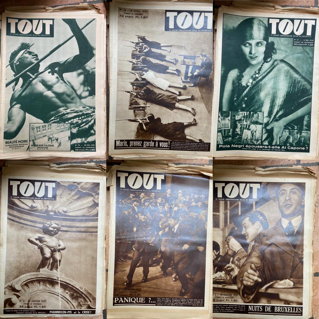 Rares 20  journaux anciens illustrés "TOUT" de 1932., Verzamelen, Tijdschriften, Kranten en Knipsels, Ophalen of Verzenden
