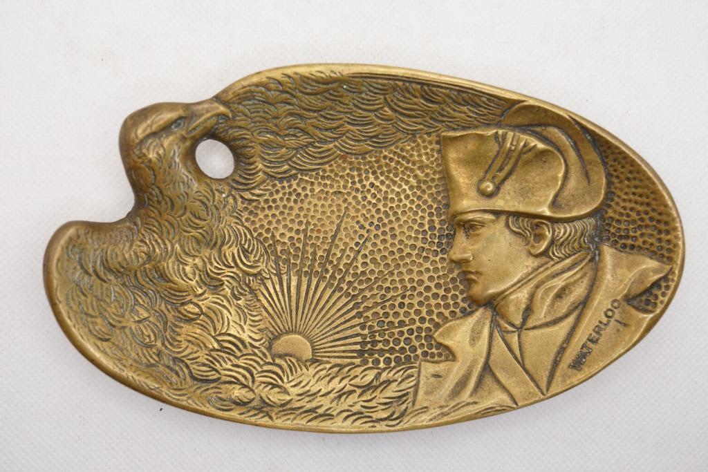 antiek metalen schaaltje Napoleon Waterloo, Antiquités & Art, Enlèvement ou Envoi