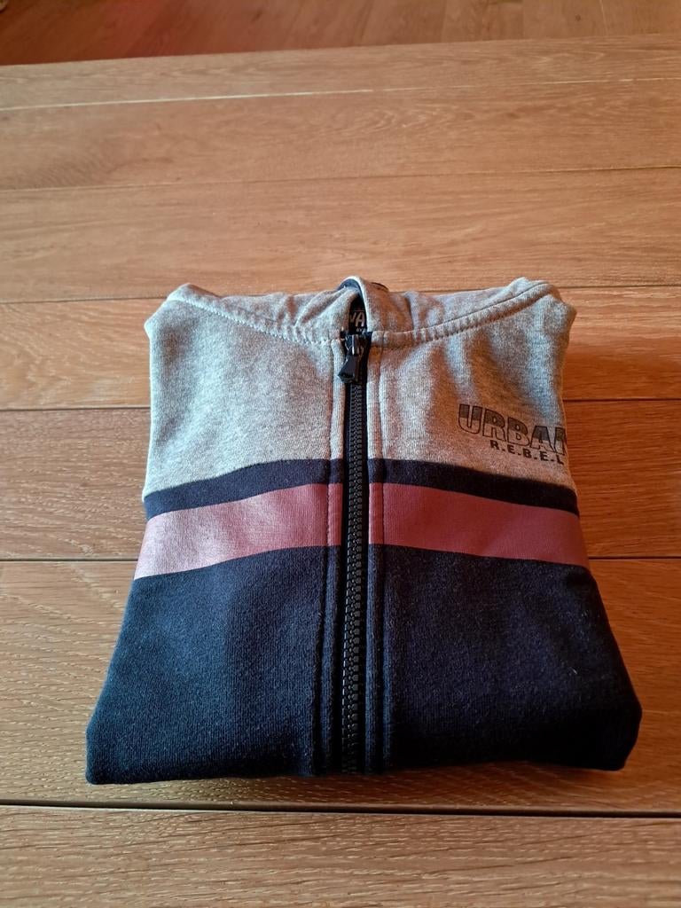 Sweat zippé à capuche Marine et gris Bel&Bo Taille 158, Trui of Vest, Ophalen of Verzenden, Zo goed als nieuw, Jongen