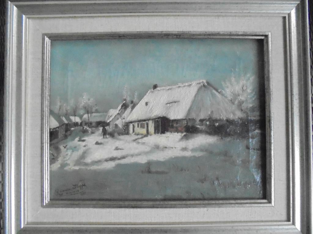 Romain Steppe  1859 - 1927   Winterlandschap, Antiek en Kunst, Verzenden