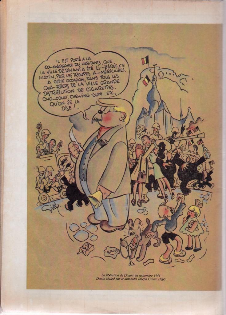 Dessin de JIJÉ ( Joseph GILLAIN ) de 1944 dans LE MOSAN, Livres, Envoi, Comme neuf