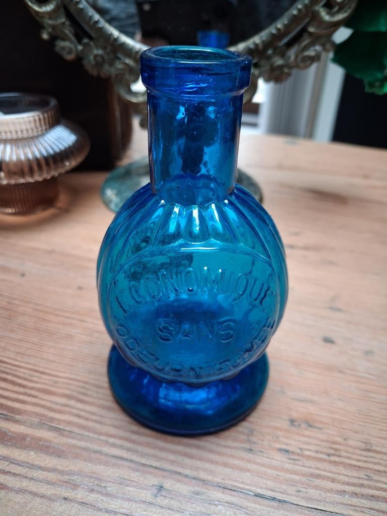 Petroleum lampje blauw, Ophalen of Verzenden