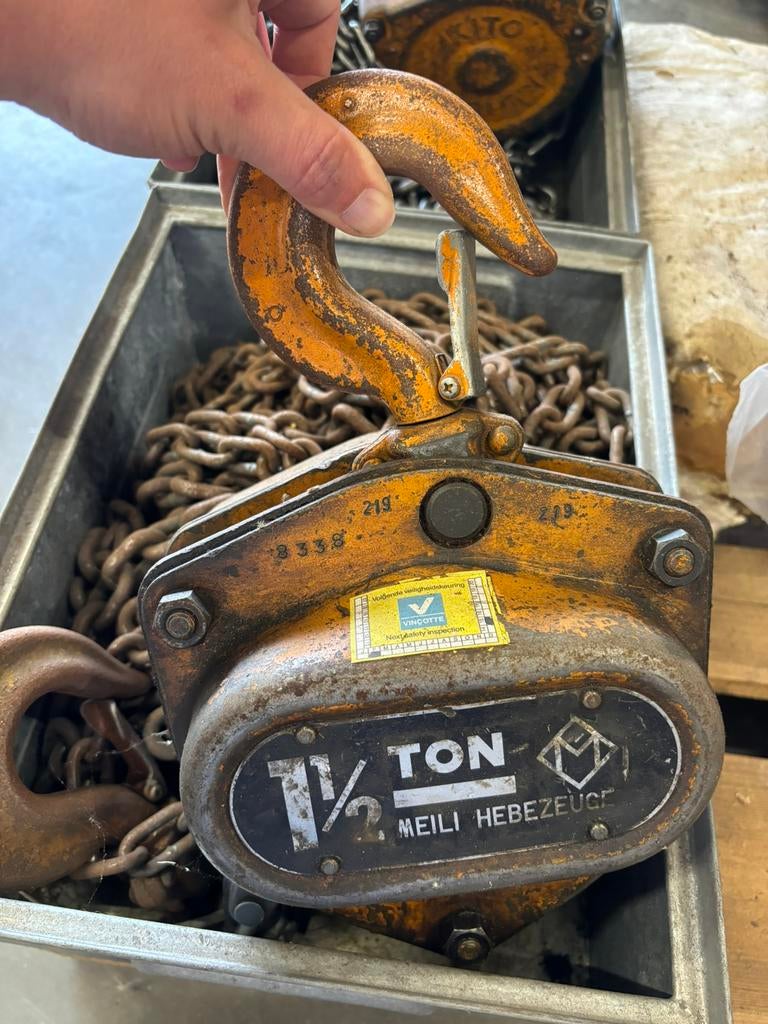Vital/meili kettingtakel 1500kg takel kraan, Ophalen, Zo goed als nieuw