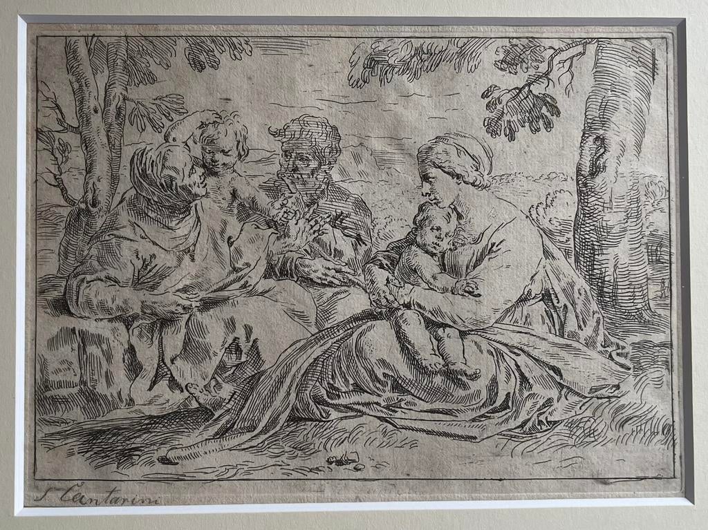 Gravure de La Sainte Famille de Simone Cantarini (1612-1648), Enlèvement ou Envoi