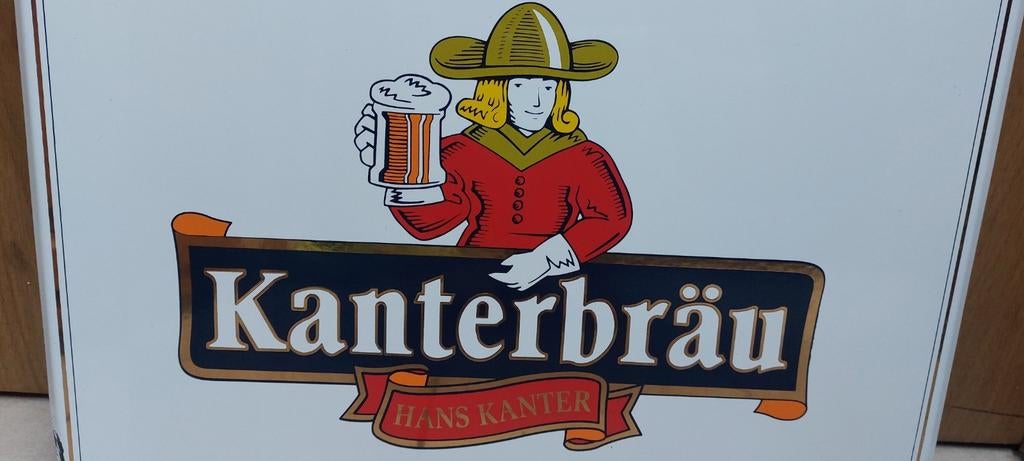 Emaillebord Kanterbrau (Emaillerie Belge), Ophalen of Verzenden, Zo goed als nieuw, Reclamebord, Plaat of Schild, Overige merken