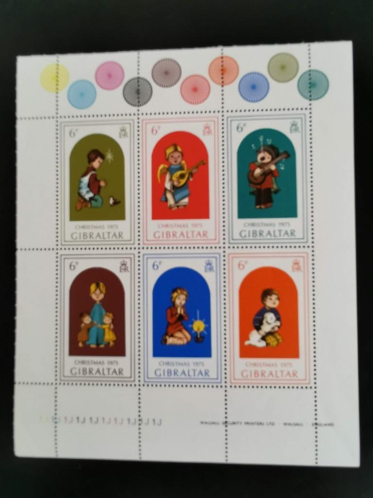 Gibraltar 1975 - Kerstmis - tekeningen van Ryman - BLOK **, Ophalen of Verzenden, Overige landen, Postfris